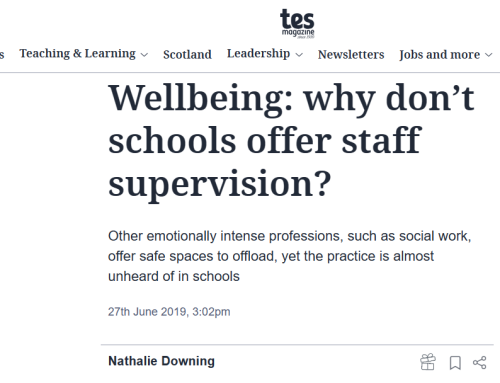 Staff Wellbeing: Supervision in Schools
